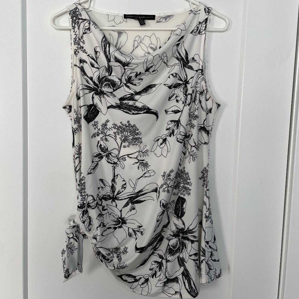 WHBM sleeveless top/black and white